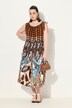 Robe en jersey sans manches avec décolleté plissé et encolure ronde