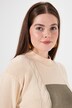 Pull en coton bio, col montant et manches longues, esprit « colour block »