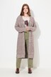 Cardigan long en maille de coton bio, coupe ouverte