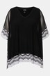 Blouse à frise rayée avec encolure en V et manches courtes