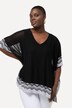 Blouse à frise rayée avec encolure en V et manches courtes
