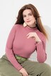 Body, jersey acanalado, cuello alzado, manga larga, algodón orgánico
