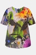 Slinky shirt, bloemen, hartvormige hals, korte mouwen