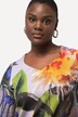 Slinky shirt, bloemen, hartvormige hals, korte mouwen