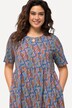Geometric Print Short Sleeve Jersey Dress