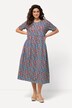 Geometric Print Short Sleeve Jersey Dress