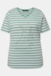 T-shirt, striber, metallisk dyremotiv, V-udskæring, korte ærmer