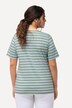 T-shirt, striber, metallisk dyremotiv, V-udskæring, korte ærmer