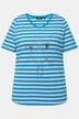 T-shirt, striber, metallisk dyremotiv, V-udskæring, korte ærmer