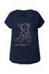 Tričko, metalickým motiv zvířete, oversize, kulatý výstřih, krátké rukávy