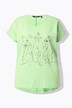 T-shirt, metallic diermotief, oversized, ronde hals, korte mouw
