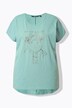 T-shirt, metallic diermotief, oversized, ronde hals, korte mouw