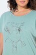 T-shirt, metallic diermotief, oversized, ronde hals, korte mouw