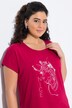 T-shirt, metallic diermotief, oversized, ronde hals, korte mouw