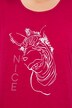 T-shirt, metallic diermotief, oversized, ronde hals, korte mouw