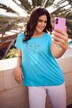 T-shirt, metallic diermotief, oversized, ronde hals, korte mouw