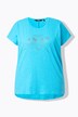 T-shirt, metallic diermotief, oversized, ronde hals, korte mouw