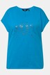 T-shirt, metallic diermotief, oversized, ronde hals, korte mouw