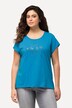 T-shirt, metallic diermotief, oversized, ronde hals, korte mouw