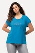 T-shirt, metallic diermotief, oversized, ronde hals, korte mouw