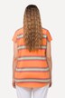 Camisa, rayas horizontales, oversize, cuello redondo, sin mangas