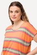 Camisa, rayas horizontales, oversize, cuello redondo, sin mangas