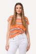 Camisa, rayas horizontales, oversize, cuello redondo, sin mangas