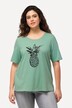 T-shirt à perles et motif ananas, col rond et manches courtes