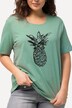 T-shirt à perles et motif ananas, col rond et manches courtes