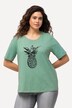 T-shirt à perles et motif ananas, col rond et manches courtes