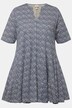 Long t-shirt à plis godet. Col tunisien et manches courtes