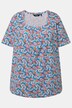 T-shirt dal taglio svasato con pieghe decorative, scollo rettangolare e mezze maniche