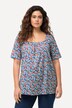 T-shirt dal taglio svasato con pieghe decorative, scollo rettangolare e mezze maniche