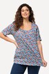 T-shirt dal taglio svasato con pieghe decorative, scollo rettangolare e mezze maniche