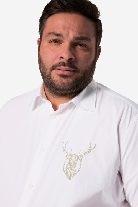 Chemise Men+ s'inspirant des tenues traditionnelles bavaroises, manches courtes et col Kent, coupe Comfort Fit - jusqu'au 8 XL