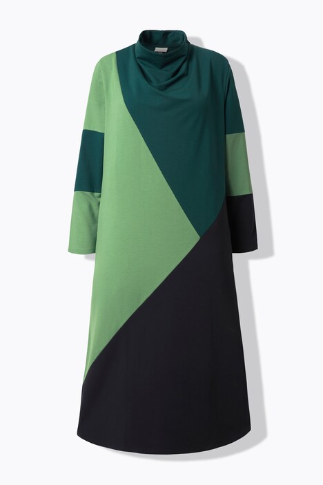 Robe en molleton de coton bio, col bénitier et manches longues