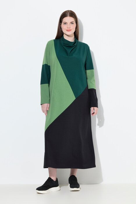 Robe en molleton de coton bio, col bénitier et manches longues
