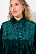 Chemisier en velours, coupe évasée, col chemise et manches longues
