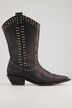 Bottes de cowboy en cuir véritable, rivets métalliques