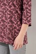 T-shirt col en V et manches 3/4, coton bio, passepoils