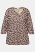 T-shirt col en V et manches 3/4, coton bio, passepoils