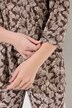 T-shirt col en V et manches 3/4, coton bio, passepoils