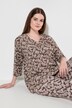 T-shirt col en V et manches 3/4, coton bio, passepoils