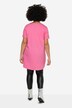 Longshirt, ronde hals, korte mouwen, afgeronde zoom