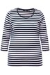 Tričko, pruhy, žebrovaný žerzej, kulatý výstřih, 3/4 rukávy