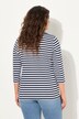 Skjorte, striper, ribbet jersey, rund hals, 3/4-ermer