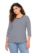 Tričko, pruhy, žebrovaný žerzej, kulatý výstřih, 3/4 rukávy