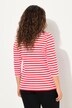 Skjorte, striper, ribbet jersey, rund hals, 3/4-ermer