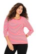 Tričko, pruhy, žebrovaný žerzej, kulatý výstřih, 3/4 rukávy