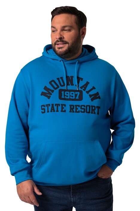 Mikina s kapucí Men+, potisk, kapuce, klokaní kapsa, do 8XL